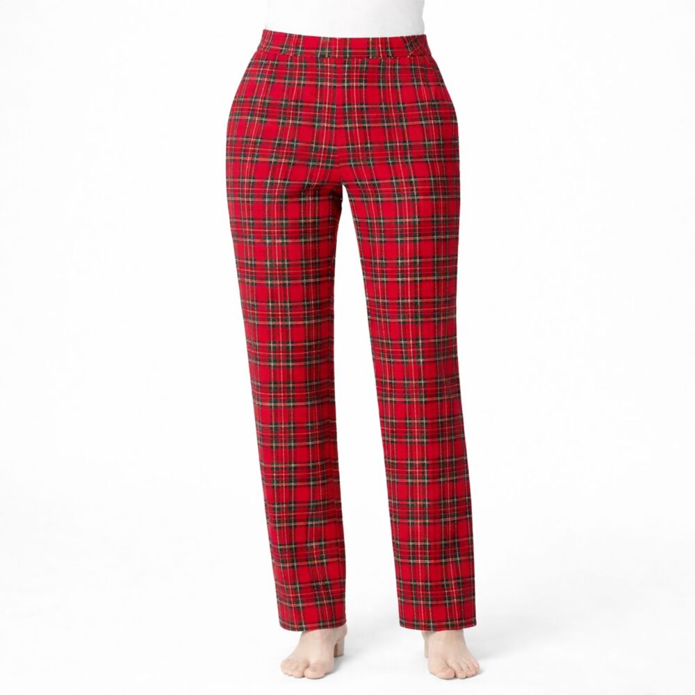 STS Sail to SABLE Plaid Skinny Leg Zip Back Pants Red 0